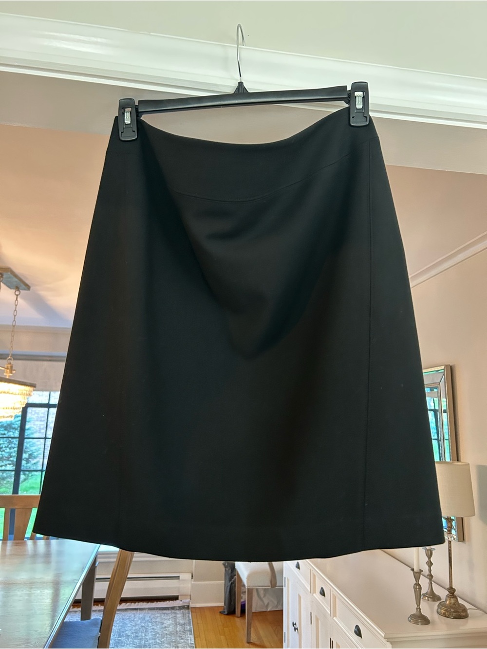 LOFT Black A-Line Midi Skirt